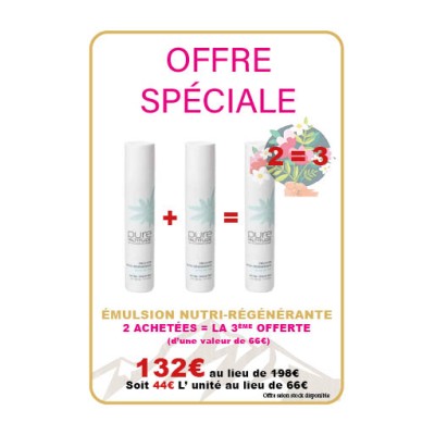 Offre Web : 3 Émulsions Nutri-Régénérantes Anti-Âge Visage Pure Altitude