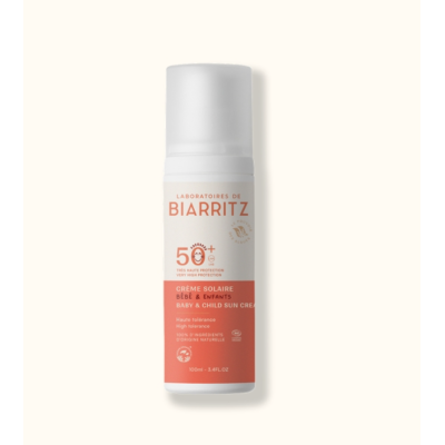 Crème Solaire SPF50+ Bébé-Enfant Visage et Corps certifiée Bio Laboratoires de Biarritz