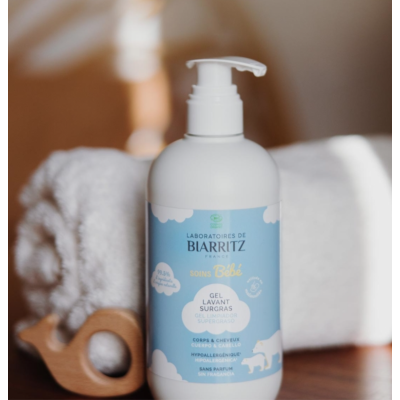 Gel Lavant Bébé Surgras Bio sans parfum 500ml Laboratoires de Biarritz