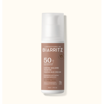 Crème Solaire Visage Teintée Dorée SPF50 Bio Laboratoires de Biarritz