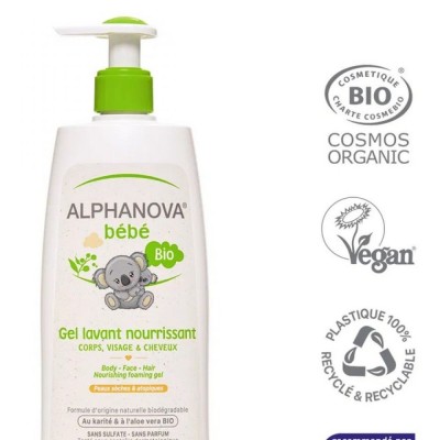 Gel Lavant Nourrissant Bébé Bio 500ml Alphanova