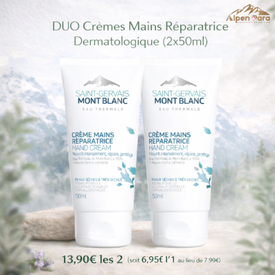 DUO Crèmes Mains Réparatrice Dermatologique (2x50ml) Saint Gervais Mont-Blanc