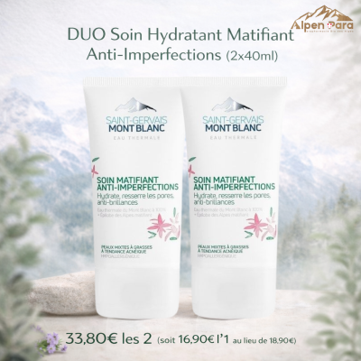 DUO Soin Hydratant Matifiant Anti-Imperfections (2x40ml) Saint Gervais Mont Blanc