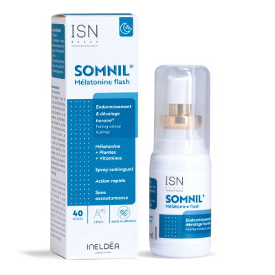 SOMNIL® Mélatonine Flash Endormissement & Décalage horaire Ineldea
