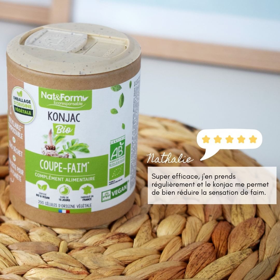 Konjac Complément Minceur, Coupe-Faim Naturel, Teneur élevée 3180mg/jour, 95 % de glucomannane, 90 gélules végétales